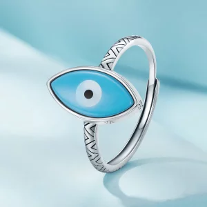 Pandora Style Niebieskie Otwarte Pierścień z Okiem Diabła - SCR937