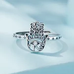 Pandora Style Otwarte Pierścienie Ręki Fatimy - SCR938