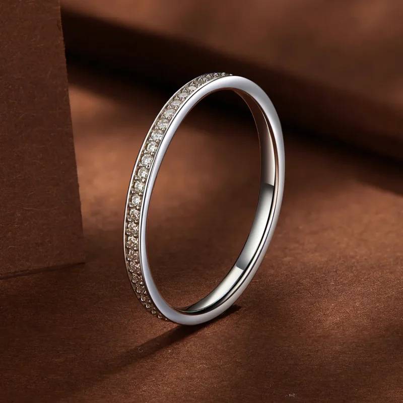 (zdjęcie do) Pandora Style Pave Moissanite Ring - MSR030 - Wyświetl 2