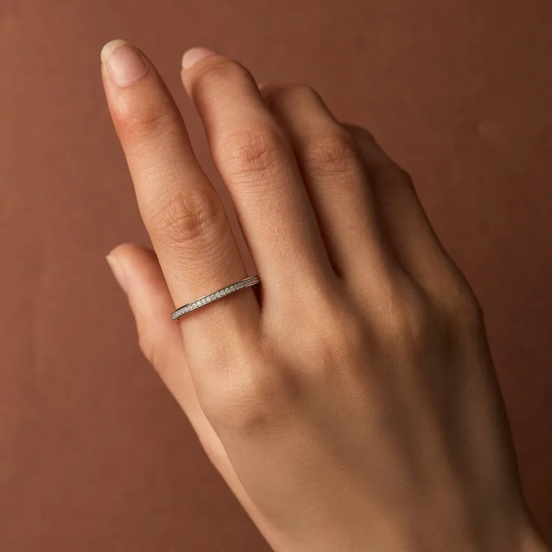 (zdjęcie do) Pandora Style Pave Moissanite Ring - MSR030 - Wyświetl 6