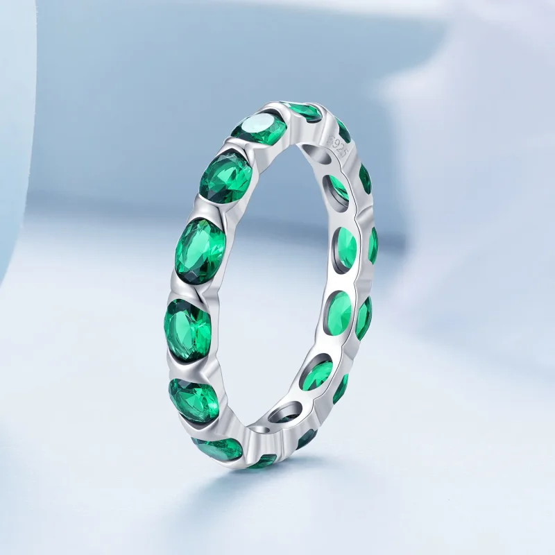 (zdjęcie do) Pandora Style Pełne Pave Zielony Spinell Pierścień - BSR432 - Wyświetl 2