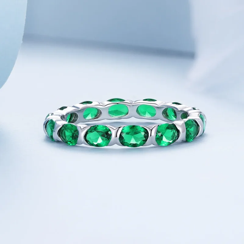 (zdjęcie do) Pandora Style Pełne Pave Zielony Spinell Pierścień - BSR432 - Wyświetl 3