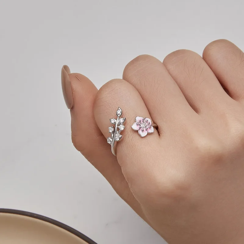 (zdjęcie do) Pandora Style Pierścień z Kwitnącymi Wiśniami - BSR438 - Wyświetl 6