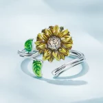Pandora Style Pierścień z Otwartym Słonecznikiem - SCR934
