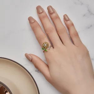 Pandora Style Pierścień z Otwartym Słonecznikiem - SCR934