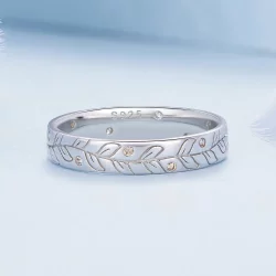 Pandora Style Prosty i Uroczy Pierścionek z Jesiennymi Liśćmi - BSR444