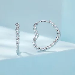 Pandora Style Serca Kształt Kolczyki Hoops - SCE1606