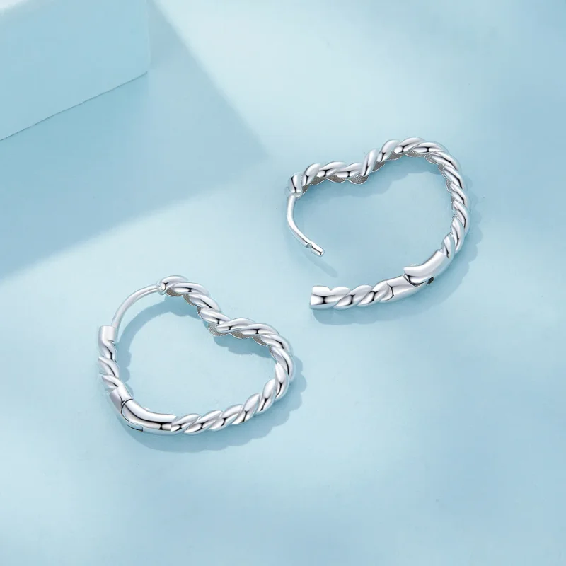 (zdjęcie do) Pandora Style Serca Kształt Kolczyki Hoops - SCE1606 - Wyświetl 4