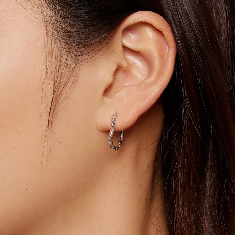 (zdjęcie do) Pandora Style Serca Kształt Kolczyki Hoops - SCE1606 - Wyświetl 5