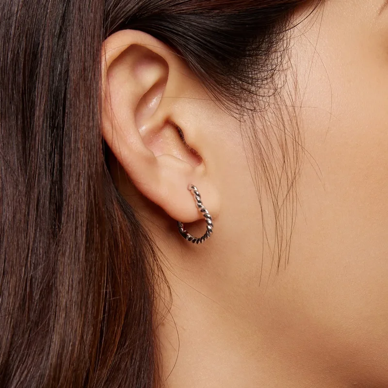 (zdjęcie do) Pandora Style Serca Kształt Kolczyki Hoops - SCE1606 - Wyświetl 6