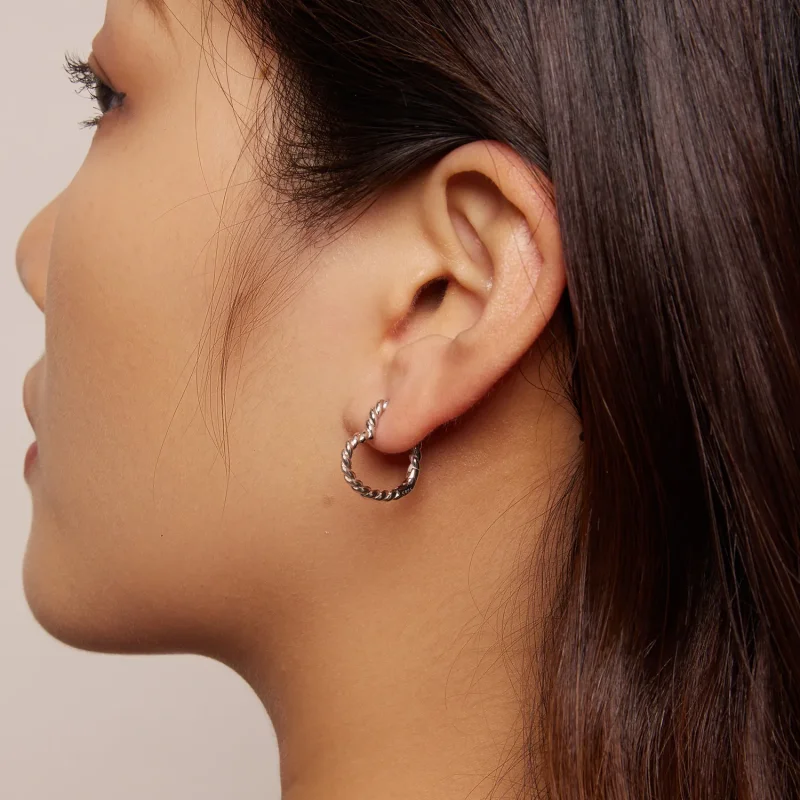 (zdjęcie do) Pandora Style Serca Kształt Kolczyki Hoops - SCE1606 - Wyświetl 7