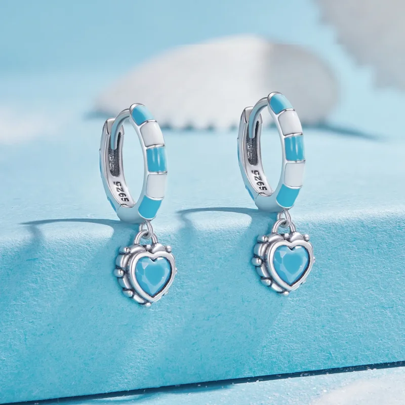 (zdjęcie do) Pandora Style Serca W kształcie kolczyki na zawieszkach - SCE1594 - Wyświetl 2