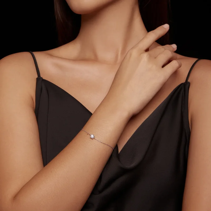 (zdjęcie do) Pandora Style Sparkle Moissanite Bransoletka - MSB001 - Wyświetl 6