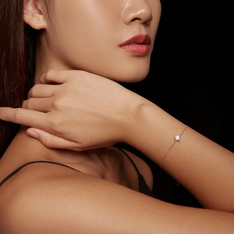 (zdjęcie do) Pandora Style Sparkle Moissanite Bransoletka - MSB001 - Wyświetl 8
