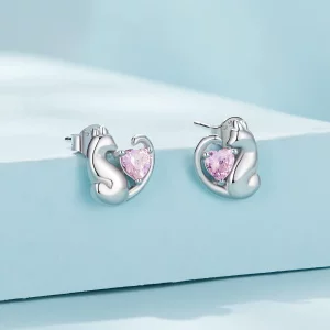 Pandora Style Srebrne kolczyki w kształcie kota - SCE1591-A
