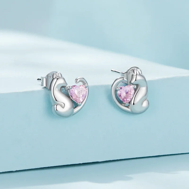(zdjęcie do) Pandora Style Srebrne kolczyki w kształcie kota - SCE1591-A - Wyświetl 2