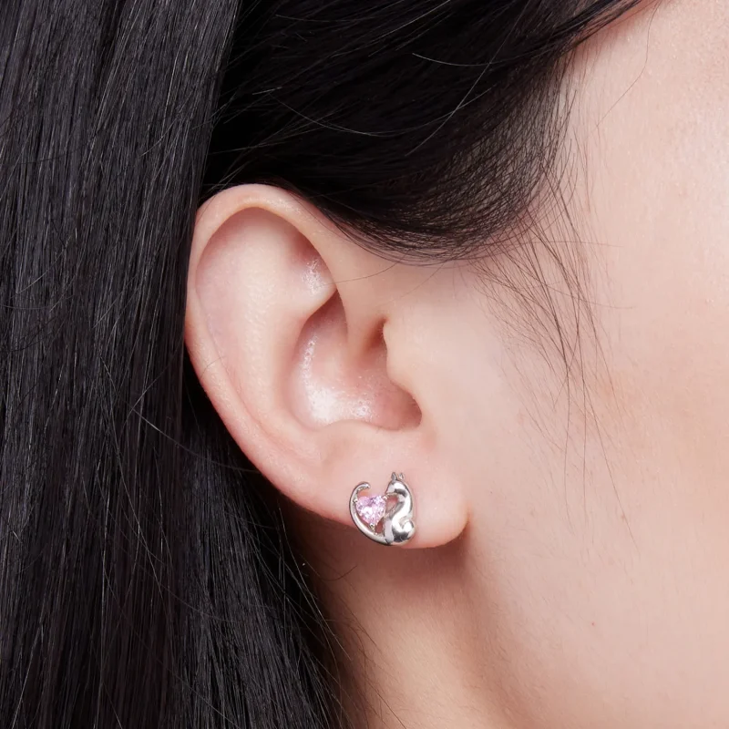 (zdjęcie do) Pandora Style Srebrne kolczyki w kształcie kota - SCE1591-A - Wyświetl 5