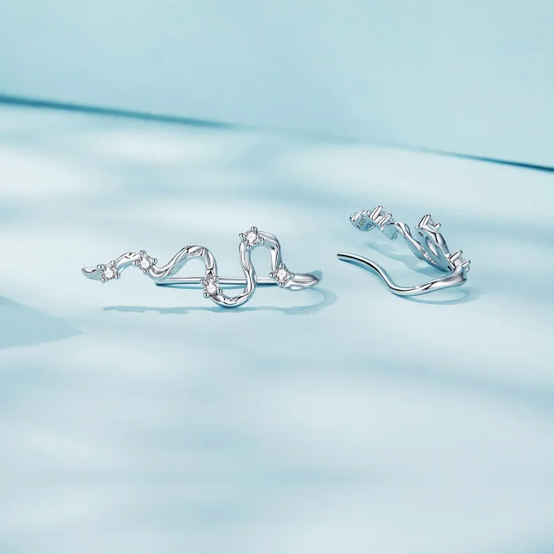 (zdjęcie do) Pandora Style Texture Lines Kolczyki w kształcie szpilek - SCE1599 - Wyświetl 3