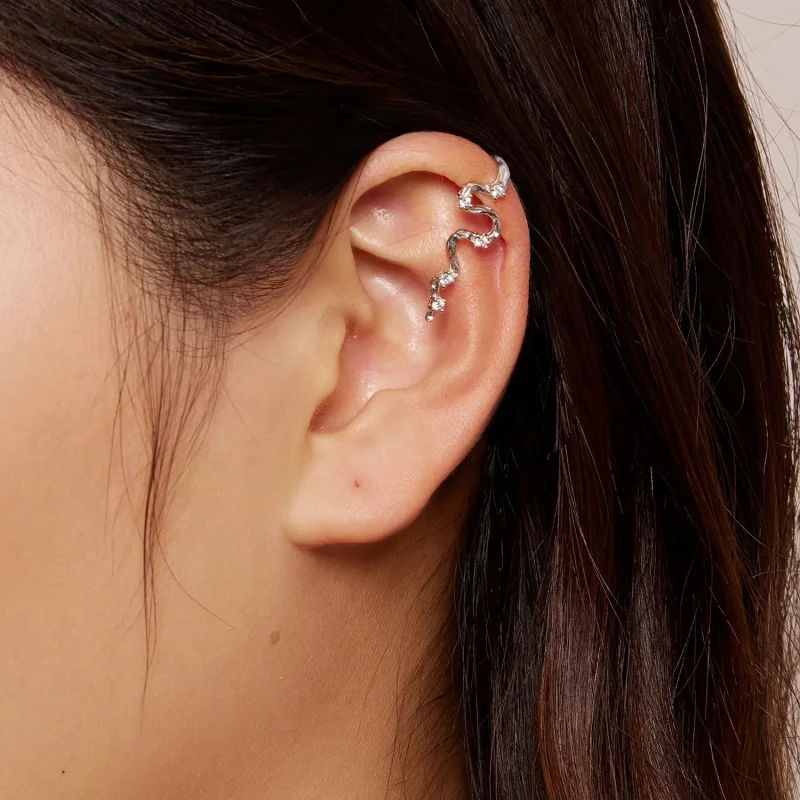 (zdjęcie do) Pandora Style Texture Lines Kolczyki w kształcie szpilek - SCE1599 - Wyświetl 8