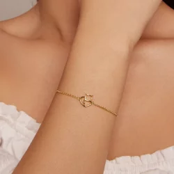 Pandora Style Uroczy Bransoletka Złota z Motywem Kociątka - SCB102-B