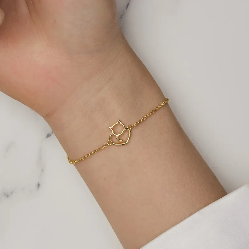 (zdjęcie do) Pandora Style Uroczy Bransoletka Złota z Motywem Kociątka - SCB102-B - Wyświetl 6
