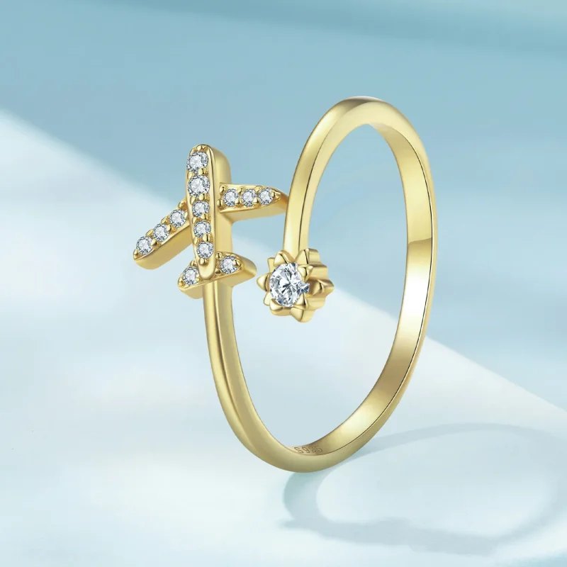 (zdjęcie do) Pandora Style Złota Obrączka z Otwartym Dystansem - SCR623-B - Wyświetl 2