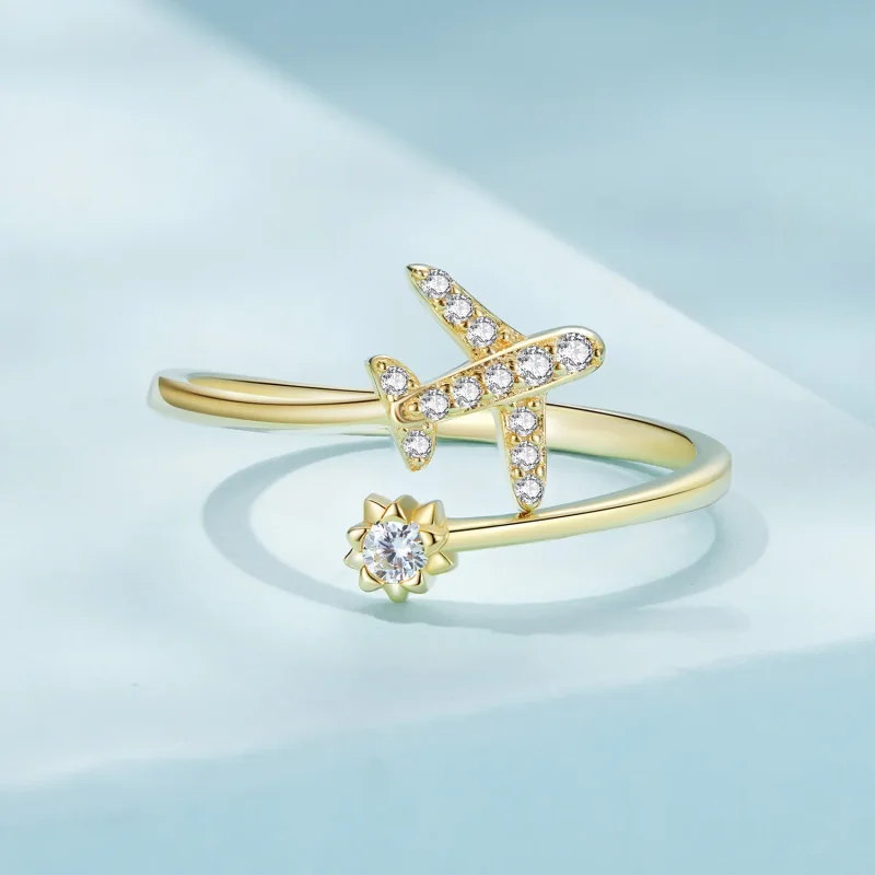 (zdjęcie do) Pandora Style Złota Obrączka z Otwartym Dystansem - SCR623-B - Wyświetl 3