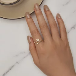 Pandora Style Złota Obrączka z Otwartym Dystansem - SCR623-B