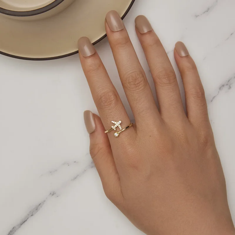 (zdjęcie do) Pandora Style Złota Obrączka z Otwartym Dystansem - SCR623-B - Wyświetl 5