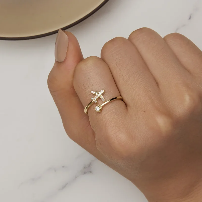 (zdjęcie do) Pandora Style Złota Obrączka z Otwartym Dystansem - SCR623-B - Wyświetl 6