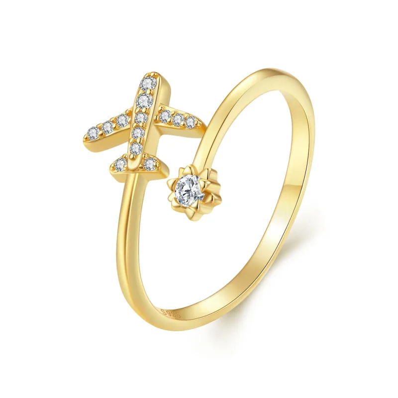 (zdjęcie do) Pandora Style Złota Obrączka z Otwartym Dystansem - SCR623-B