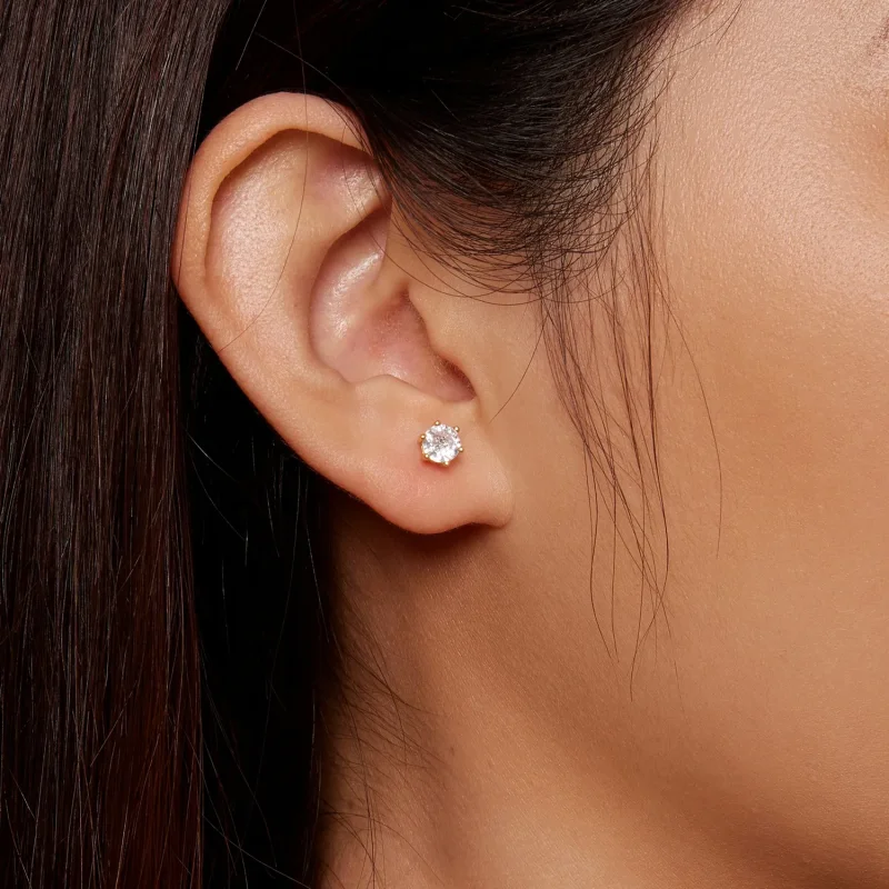 (zdjęcie do) Pandora Style Złote Kolczyki z Pozłacanym Błyszczącym Cyrkonem - BSE615-5B - Wyświetl 4