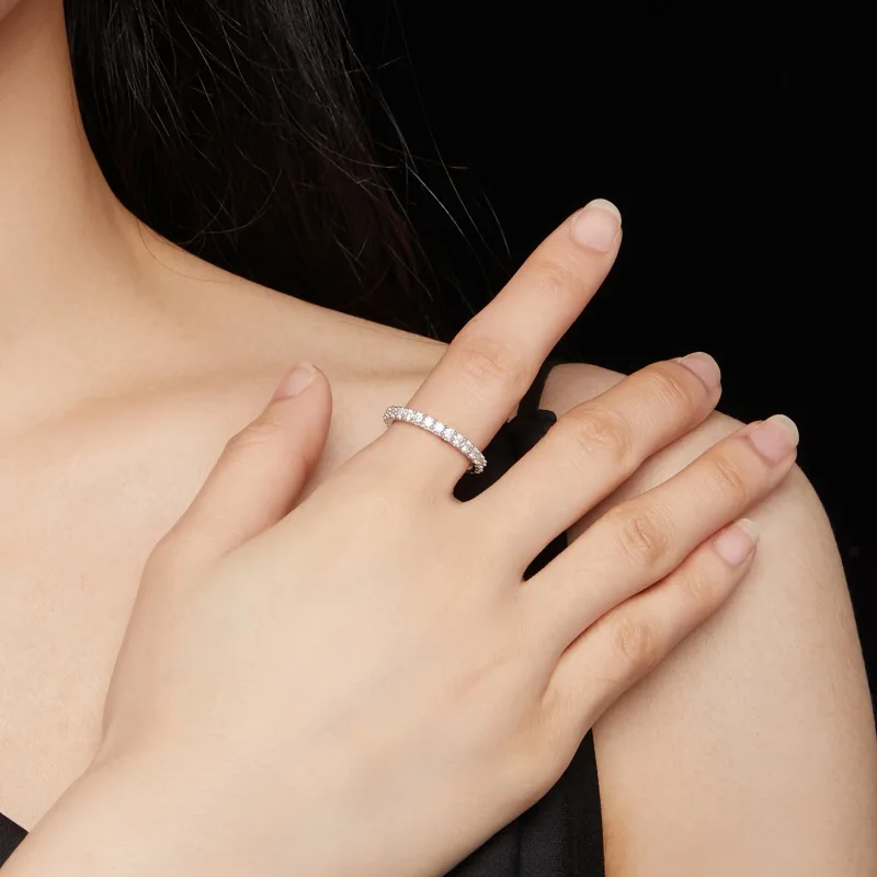 (zdjęcie do) Pierścień z moissanitem w stylu Pandora - MSR028 - Wyświetl 5