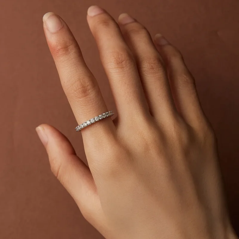 (zdjęcie do) Pierścień z moissanitem w stylu Pandora - MSR028 - Wyświetl 6