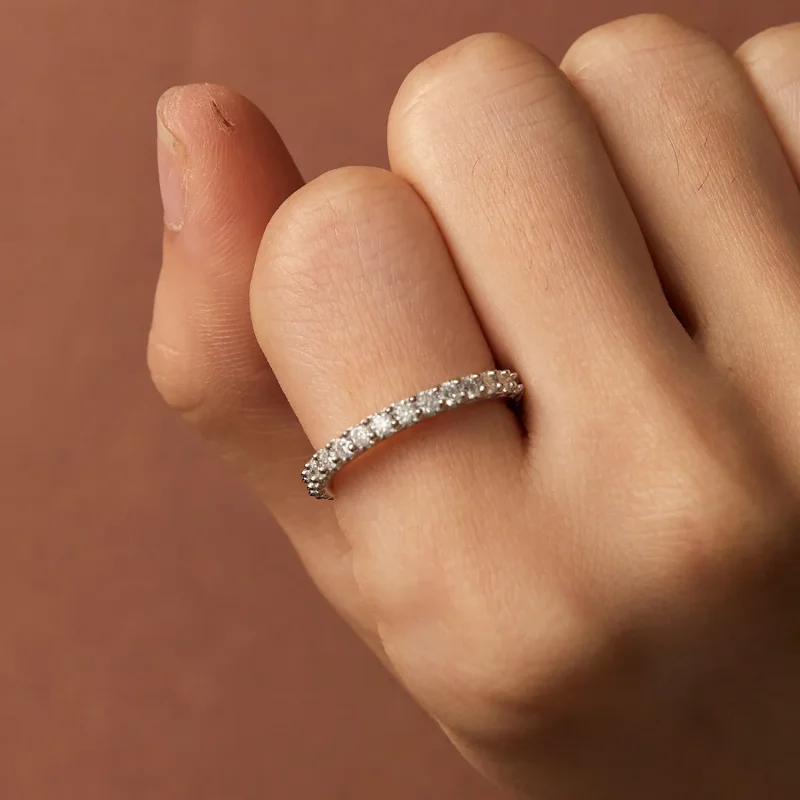 (zdjęcie do) Pierścień z moissanitem w stylu Pandora - MSR028 - Wyświetl 7