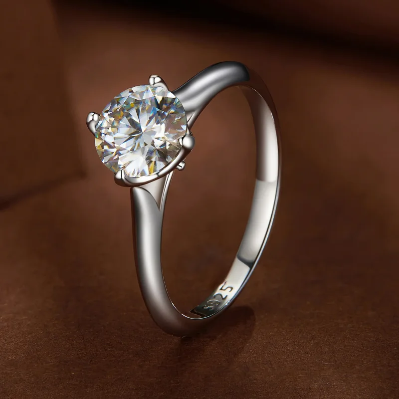 (zdjęcie do) Pierścień zaręczynowy w stylu Pandora z 1-karatowym brylantem Moissanite - MSR03 - Wyświetl 2