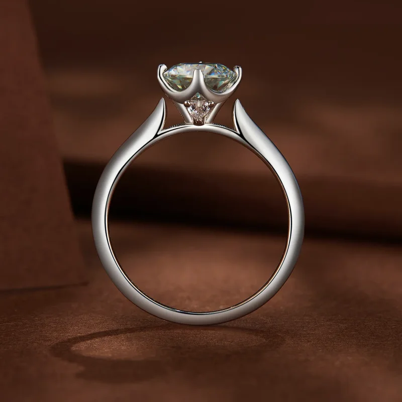 (zdjęcie do) Pierścień zaręczynowy w stylu Pandora z 1-karatowym brylantem Moissanite - MSR03 - Wyświetl 4