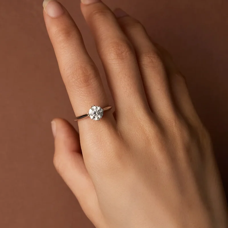 (zdjęcie do) Pierścień zaręczynowy w stylu Pandora z 1-karatowym brylantem Moissanite - MSR03 - Wyświetl 6