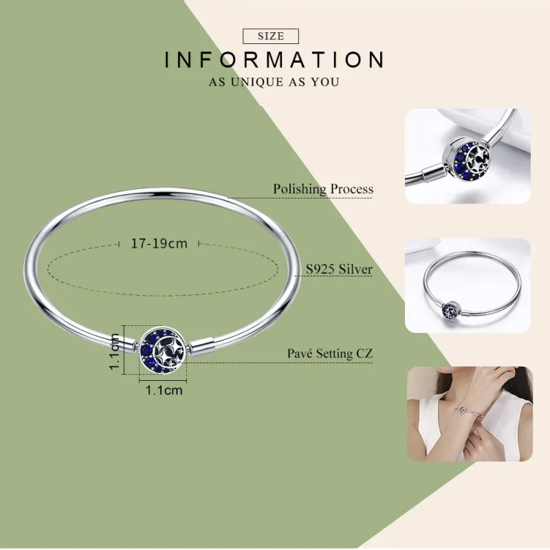 (zdjęcie do) Bransoletka Bangle Typu Pandora Gwiaździste niebo - SCB080 - Wyświetl 4