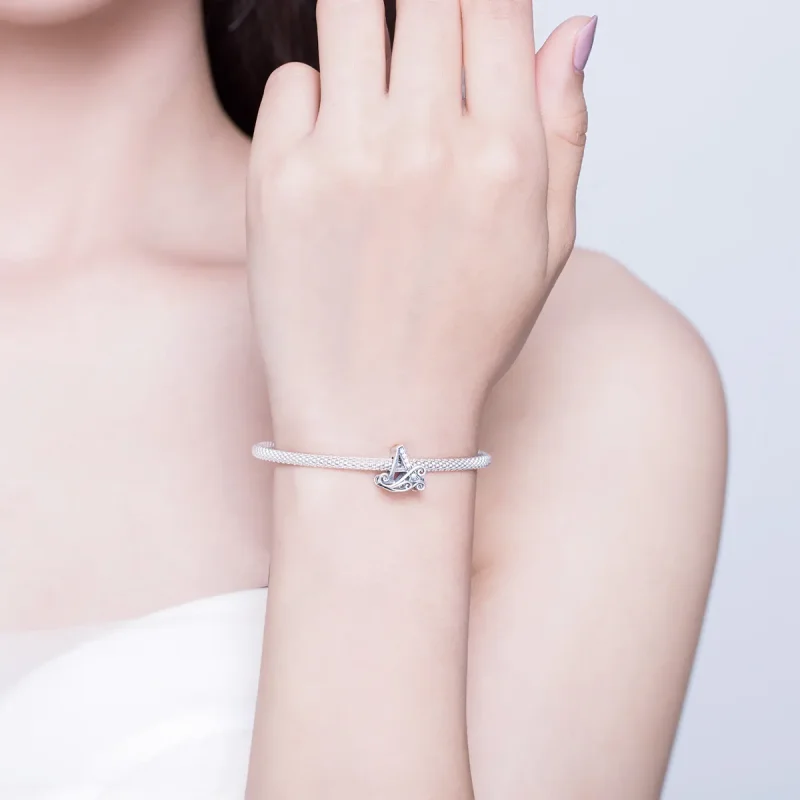 (zdjęcie do) Bransoletka Bangle Typu Pandora Litera A - SCB829 - Wyświetl 3