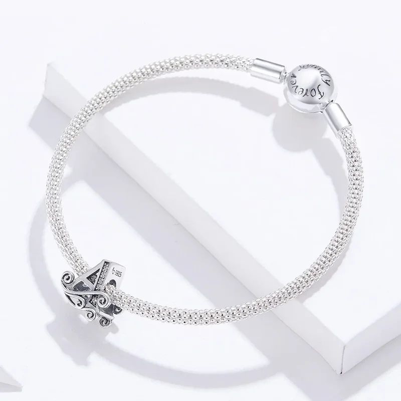 (zdjęcie do) Bransoletka Bangle Typu Pandora Litera A - SCB829 - Wyświetl 4