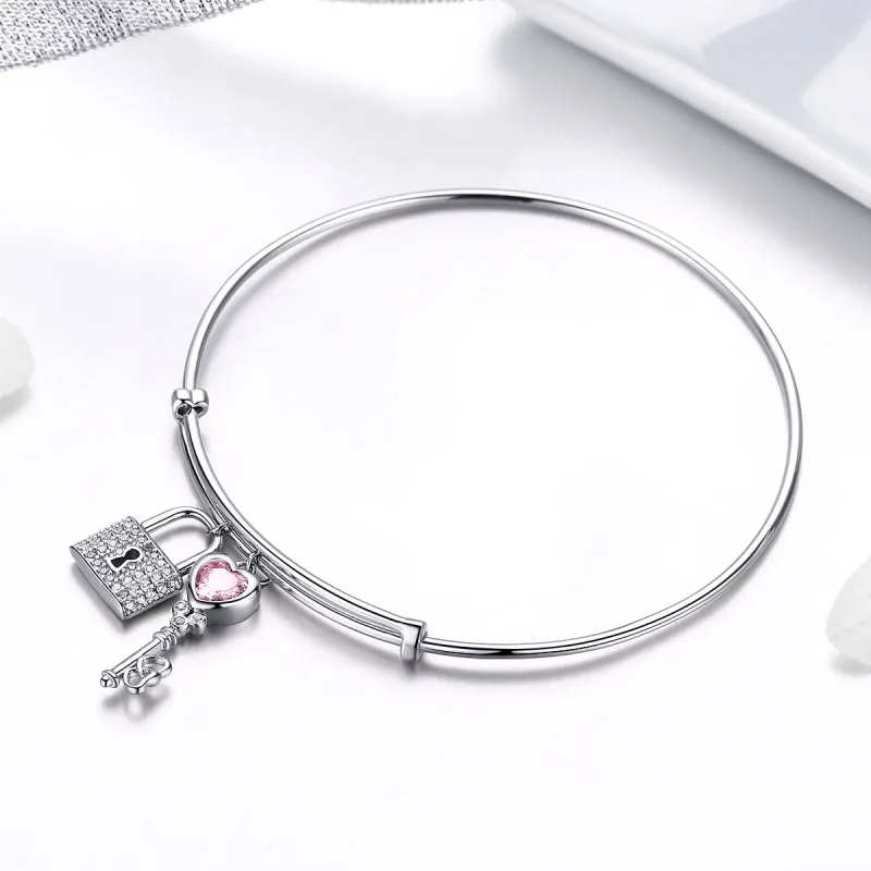 (zdjęcie do) Bransoletka Bangle Typu Pandora Miłość Blokada - SCB127 - Wyświetl 2