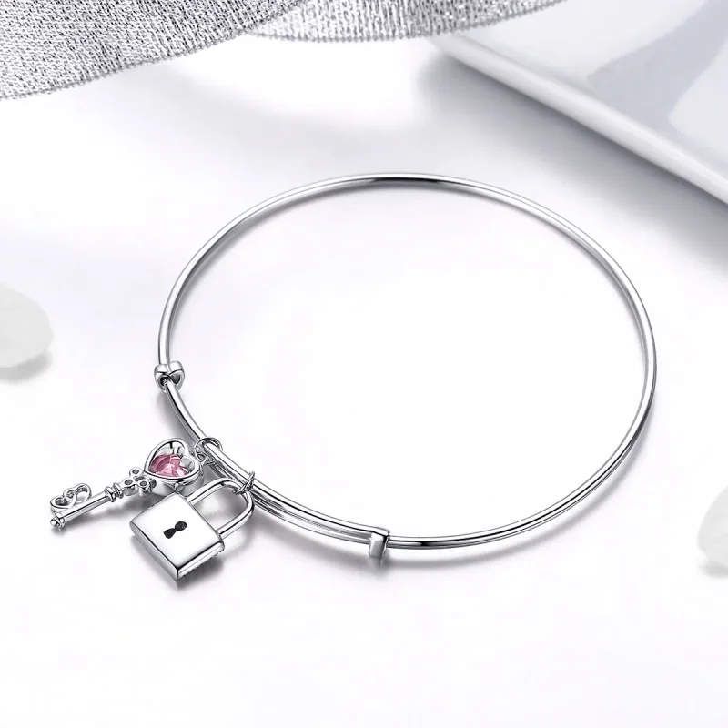 (zdjęcie do) Bransoletka Bangle Typu Pandora Miłość Blokada - SCB127 - Wyświetl 3