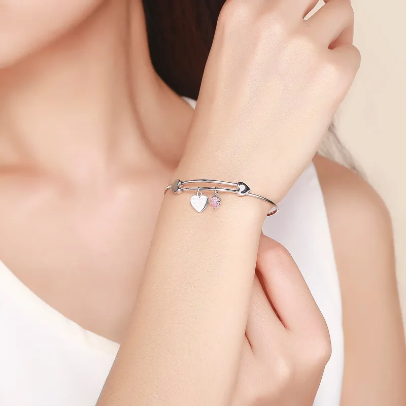 (zdjęcie do) Bransoletka Bangle Typu Pandora Obietnica miłości - SCB124 - Wyświetl 2