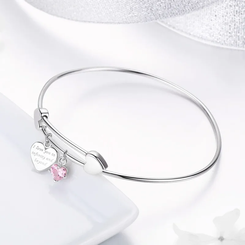(zdjęcie do) Bransoletka Bangle Typu Pandora Obietnica miłości - SCB124 - Wyświetl 3