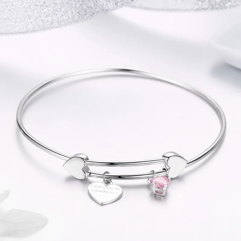 (zdjęcie do) Bransoletka Bangle Typu Pandora Obietnica miłości - SCB124 - Wyświetl 4