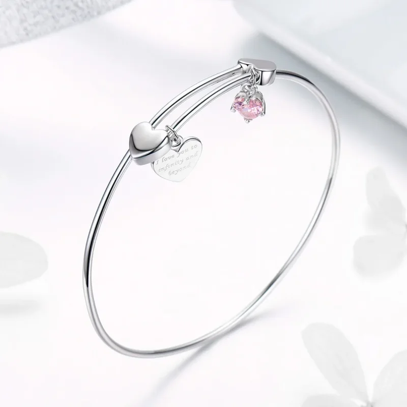 (zdjęcie do) Bransoletka Bangle Typu Pandora Obietnica miłości - SCB124 - Wyświetl 5