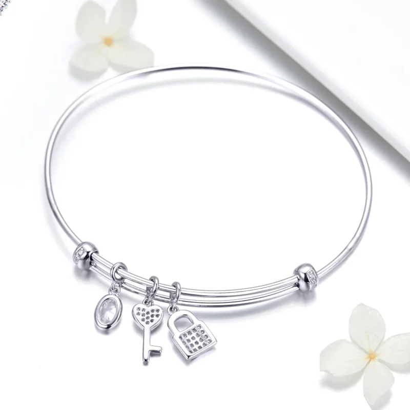 (zdjęcie do) Bransoletka Bangle Typu Pandora Piękna obietnica - SCB119 - Wyświetl 3