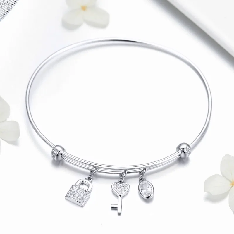 (zdjęcie do) Bransoletka Bangle Typu Pandora Piękna obietnica - SCB119 - Wyświetl 4