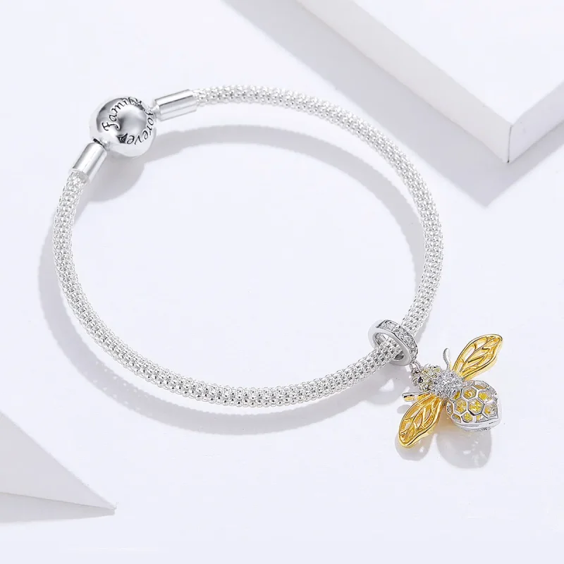 (zdjęcie do) Bransoletka Bangle Typu Pandora pszczoła - SCB830 - Wyświetl 3